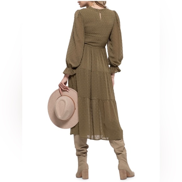 Tiered mini dress- color: olive - size small - Picture 4 of 10